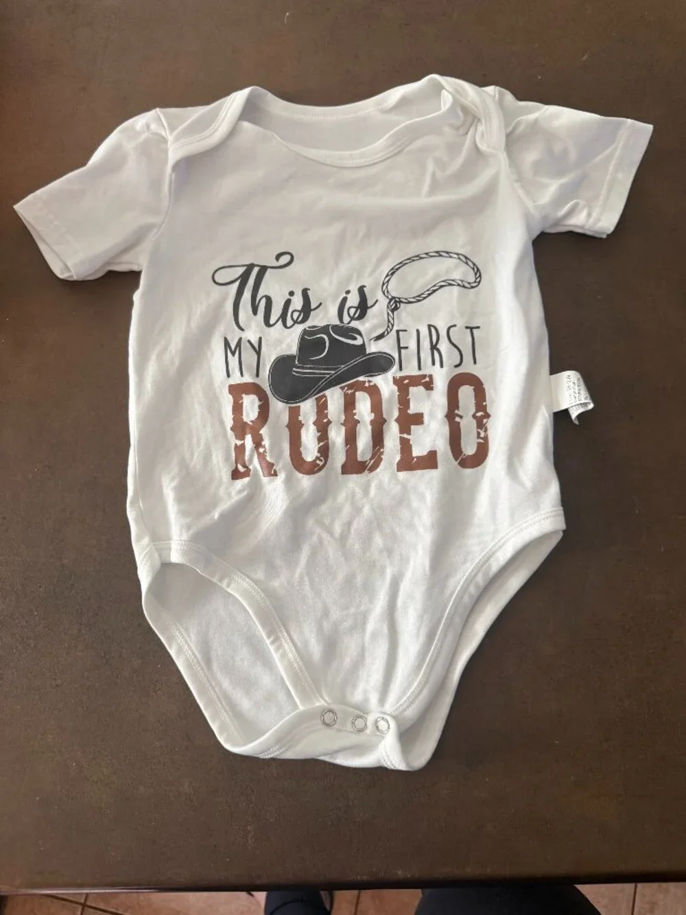 This Is My First Rodeo - Cowboy Funny Lasso Country Bodysuit Personalized